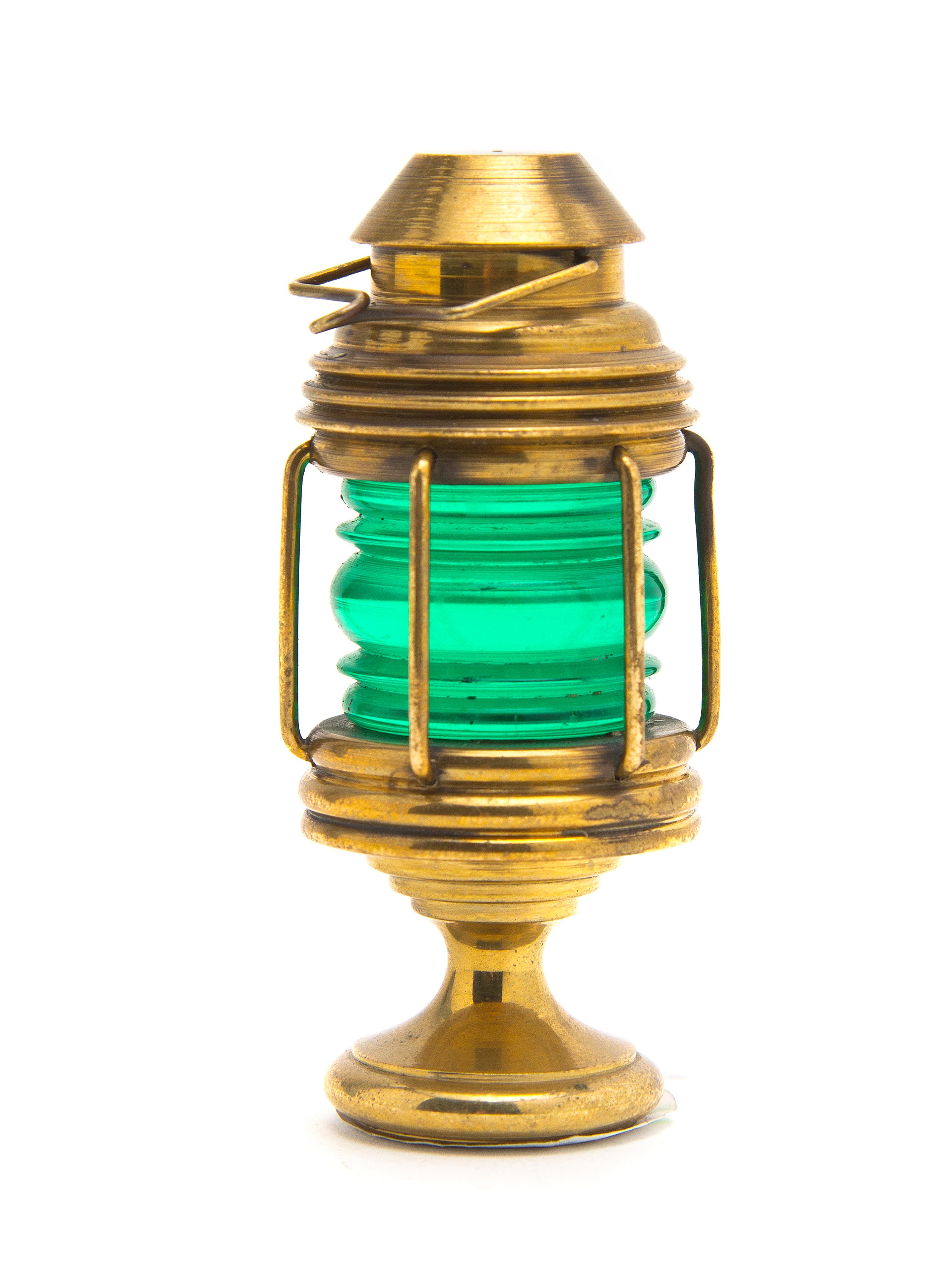 A Brass and Glass Seal, Height over handle 3 1/8 inches.