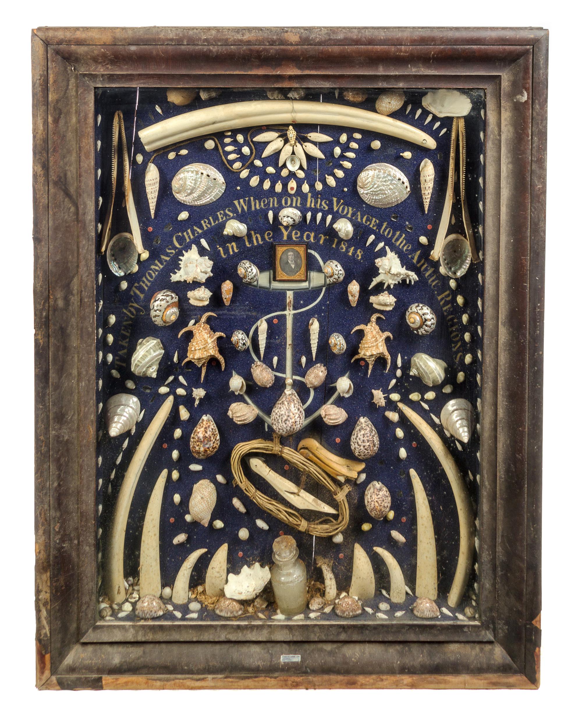 An Arctic Expedition Artifact Shadow Box Height 61 x width 46 inches. — 19TH CENTURY
