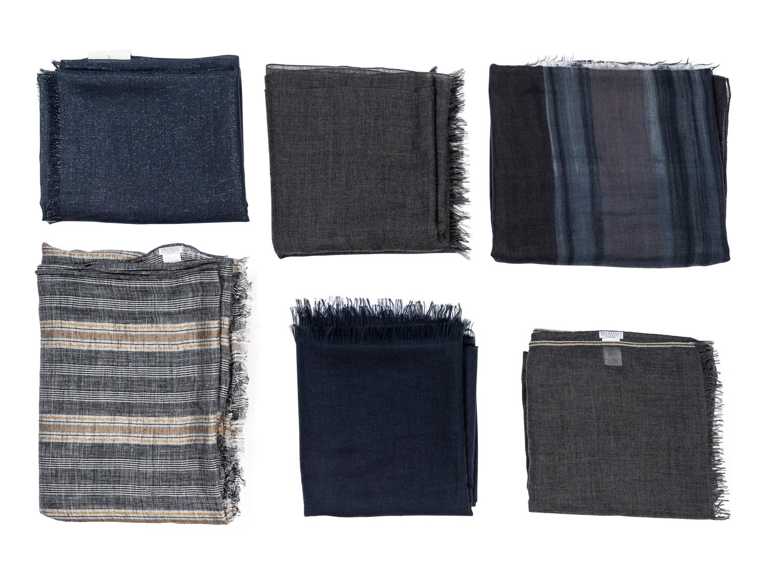 Six Brunello Cucinelli Scarves