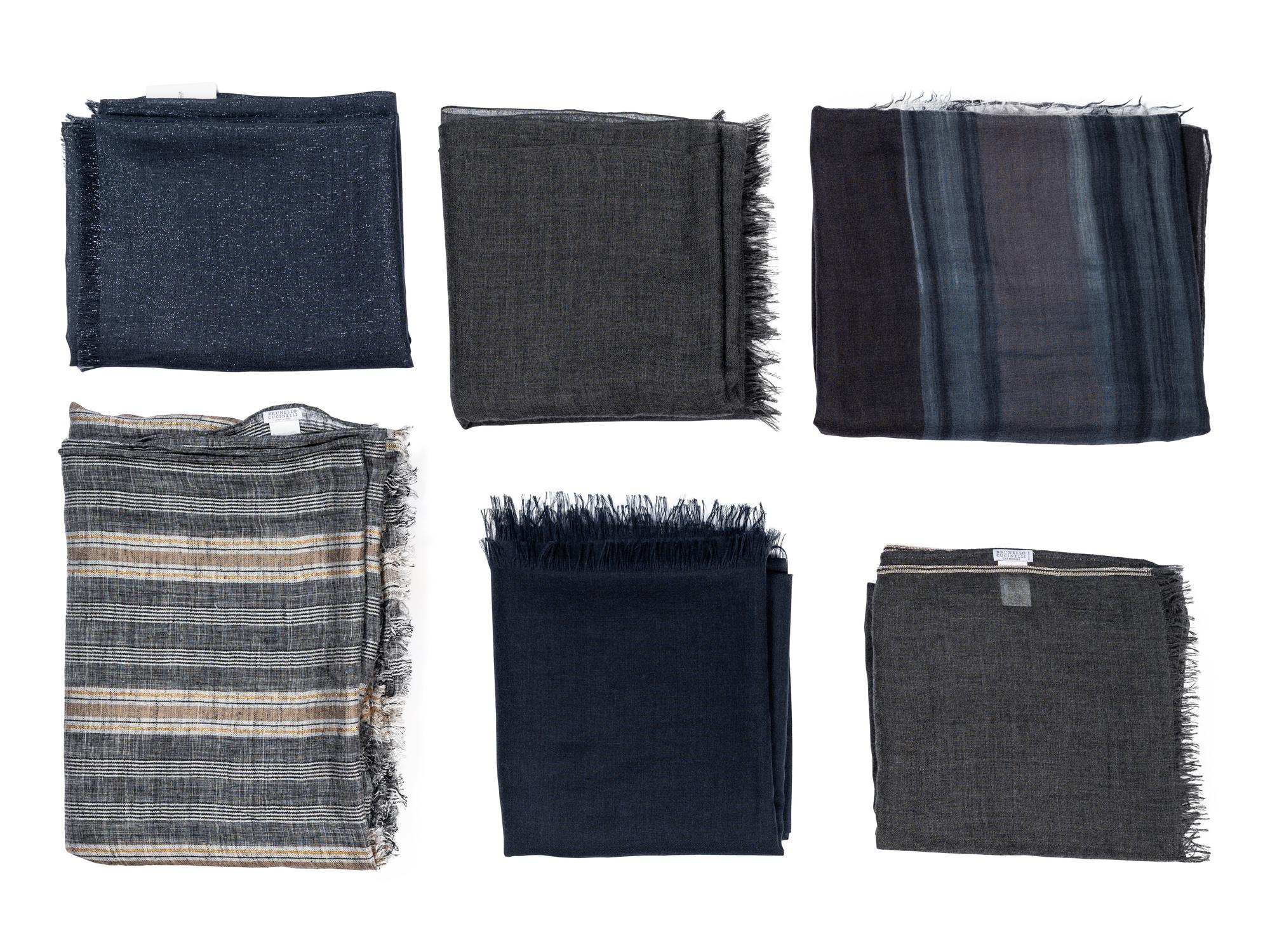 Six Brunello Cucinelli Scarves