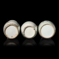 Three Chinese Famille Rose Porcelain 'Butterfly and Flower' Vases 粉彩蝶戀花賞瓶三件