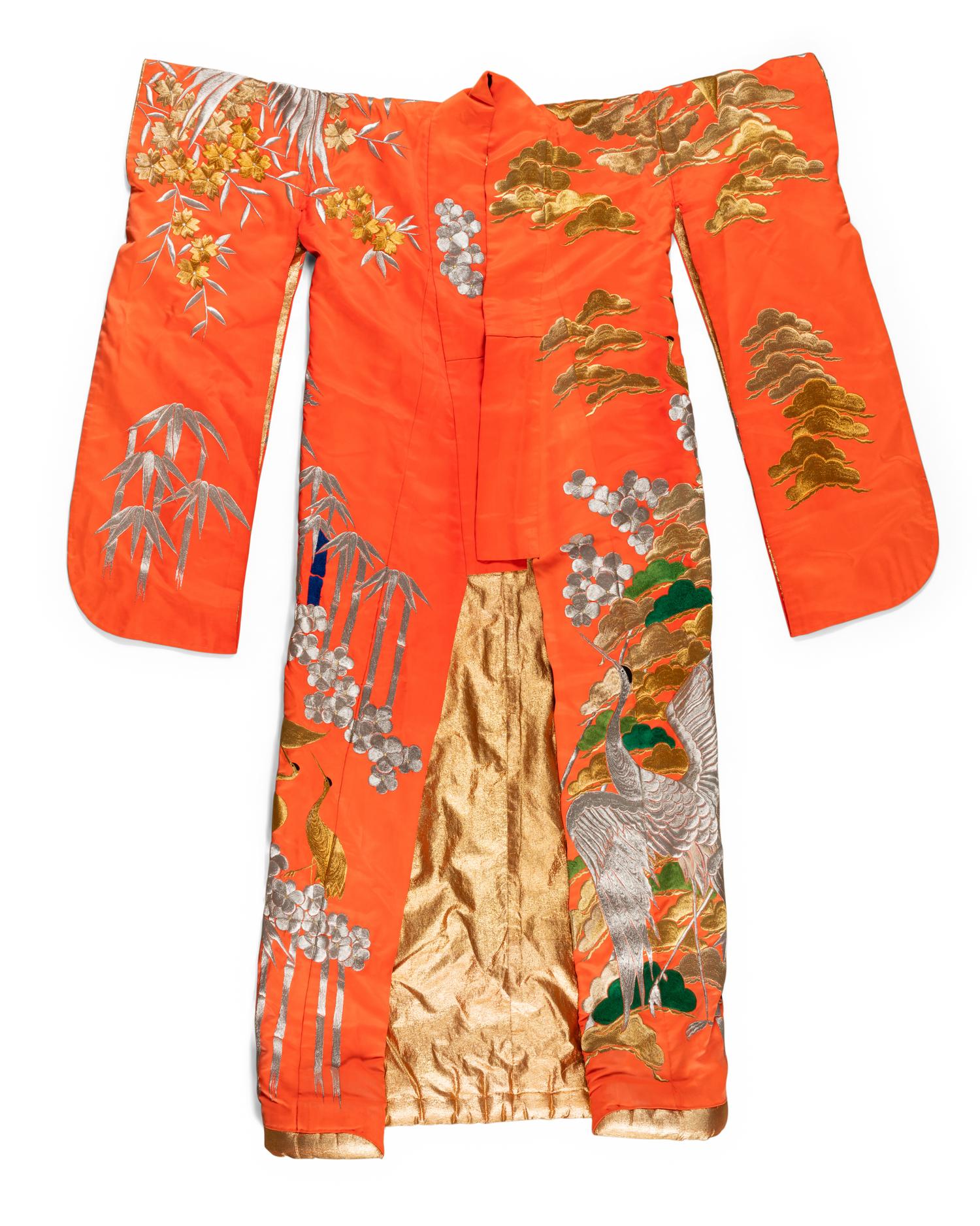 A Japanese Embroidered Silk Robe