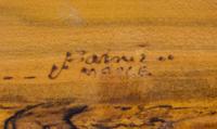 James Edward Barnes, WOOLWINE, VA, wood turned vessel, with an intentional break and inlaid geometric design repair