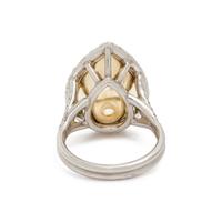 FANCY YELLOW DIAMOND AND DIAMOND RING