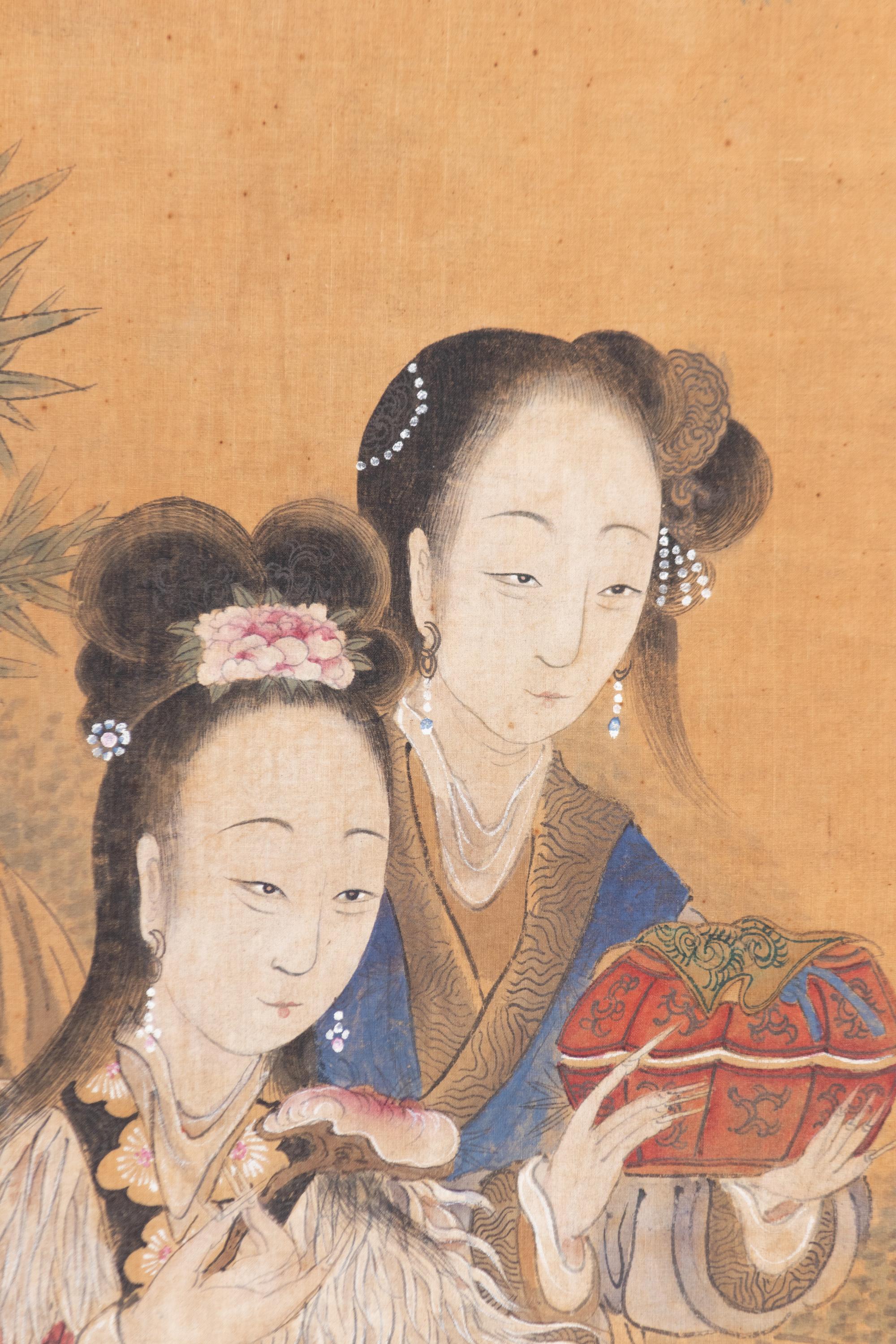 Two Chinese Paintings Depicting Ladies