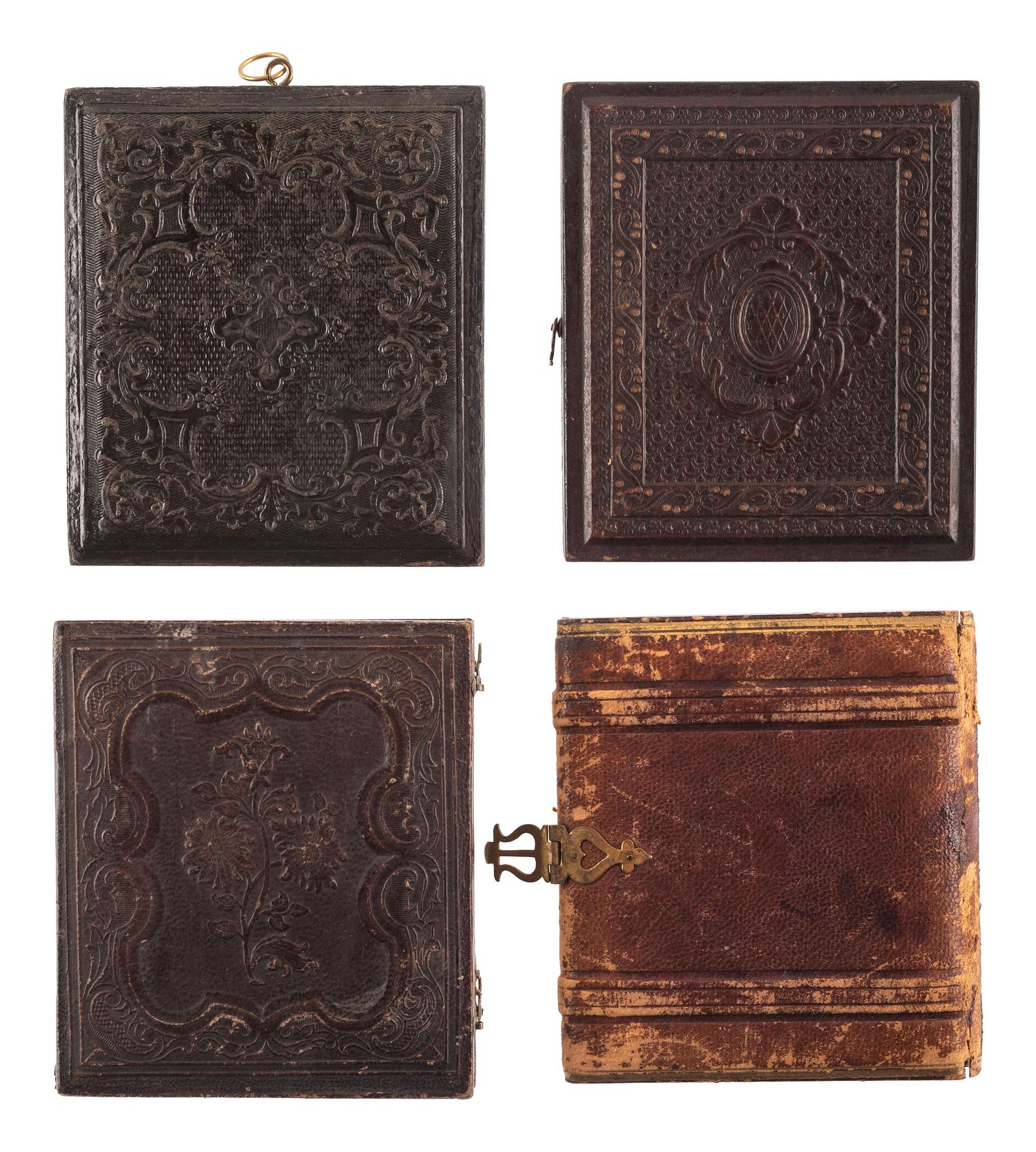 [EARLY PHOTOGRAPHY]. A group of 33 daguerreotypes, ambrotypes, tintypes, and CDVs of men of varying ages, including: