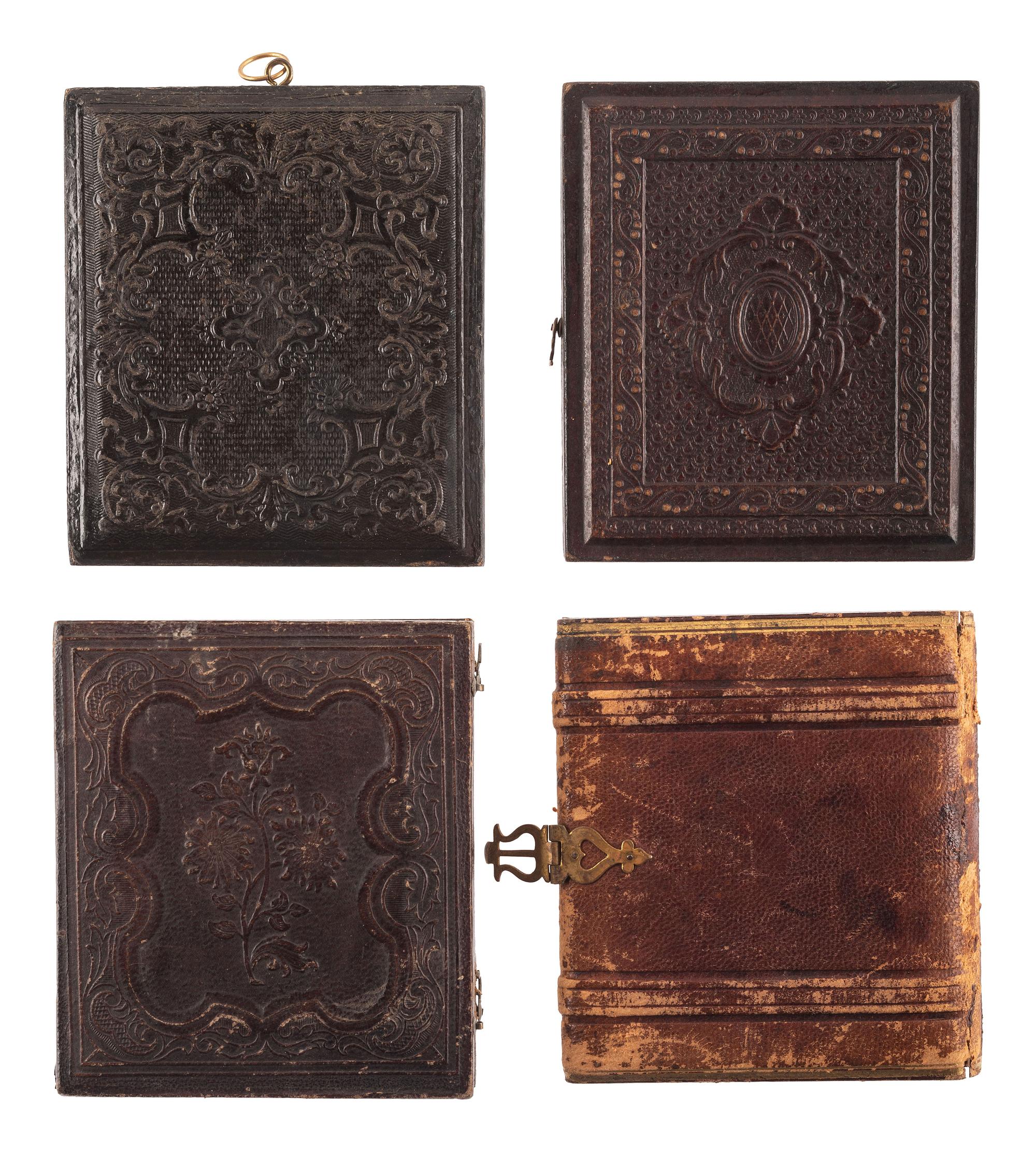 [EARLY PHOTOGRAPHY]. A group of 33 daguerreotypes, ambrotypes, tintypes, and CDVs of men of varying ages, including: