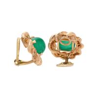 OSCAR HEYMAN & BROTHERS, YELLOW GOLD, EMERALD AND COLORED DIAMOND EARCLIPS