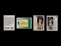 A Larry Bird Signature Series Set of Four Porcelain Basketball Cards