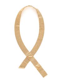 YELLOW GOLD CROSSOVER LINK NECKLACE