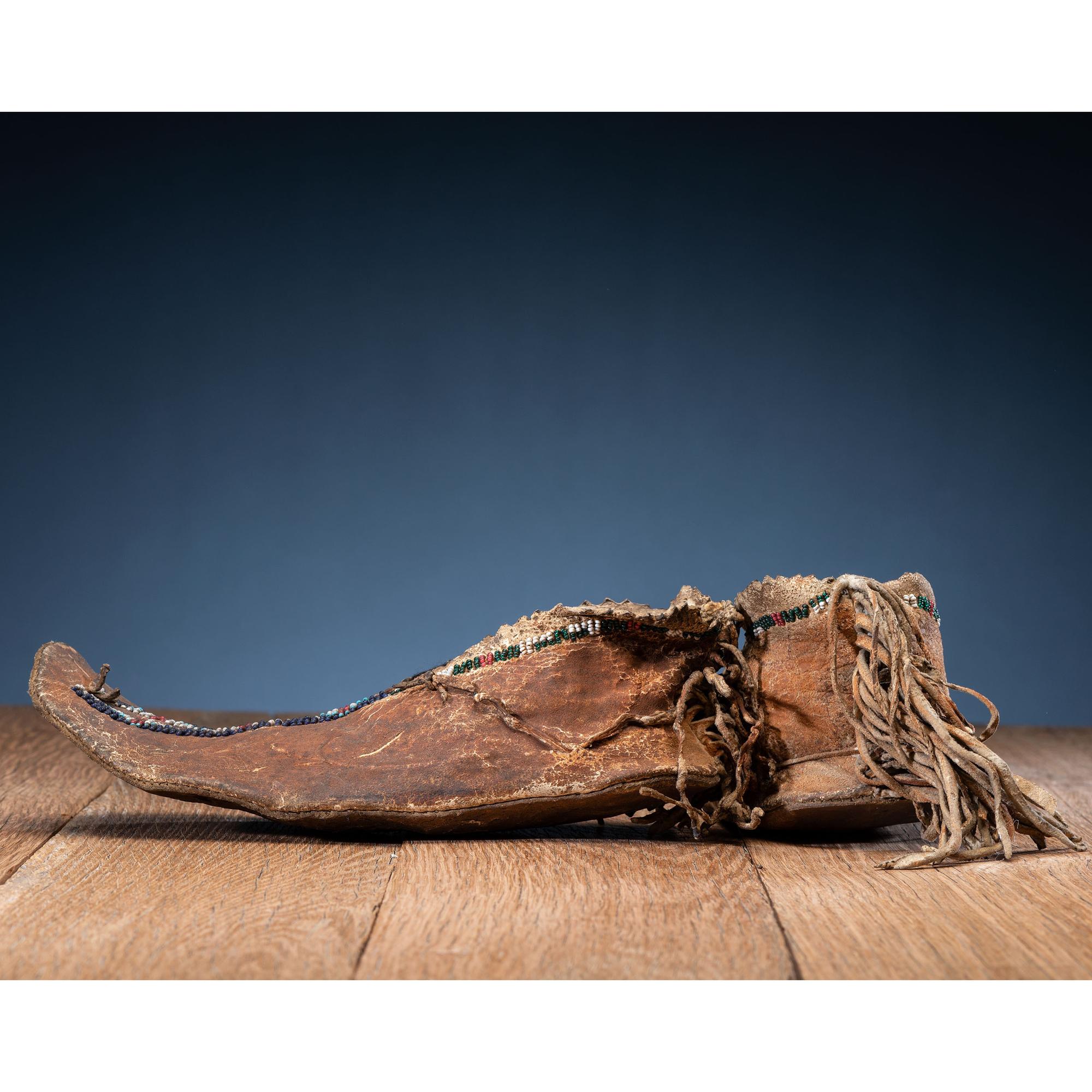 Apache Beaded Hide Moccasins