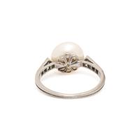 ANTIQUE, PEARL AND DIAMOND RING