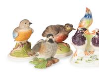 A Collection of Fourteen Porcelain Birds