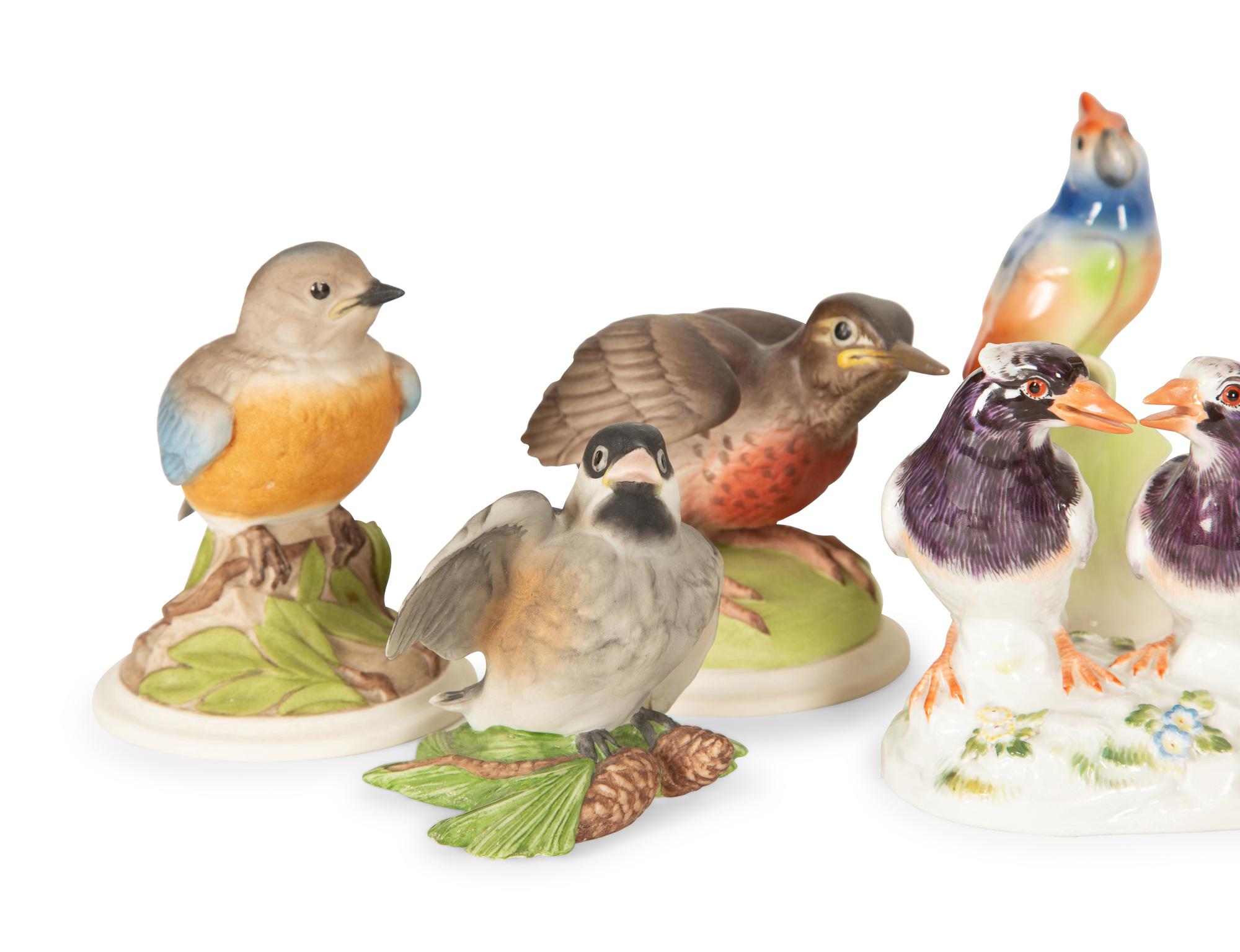 A Collection of Fourteen Porcelain Birds
