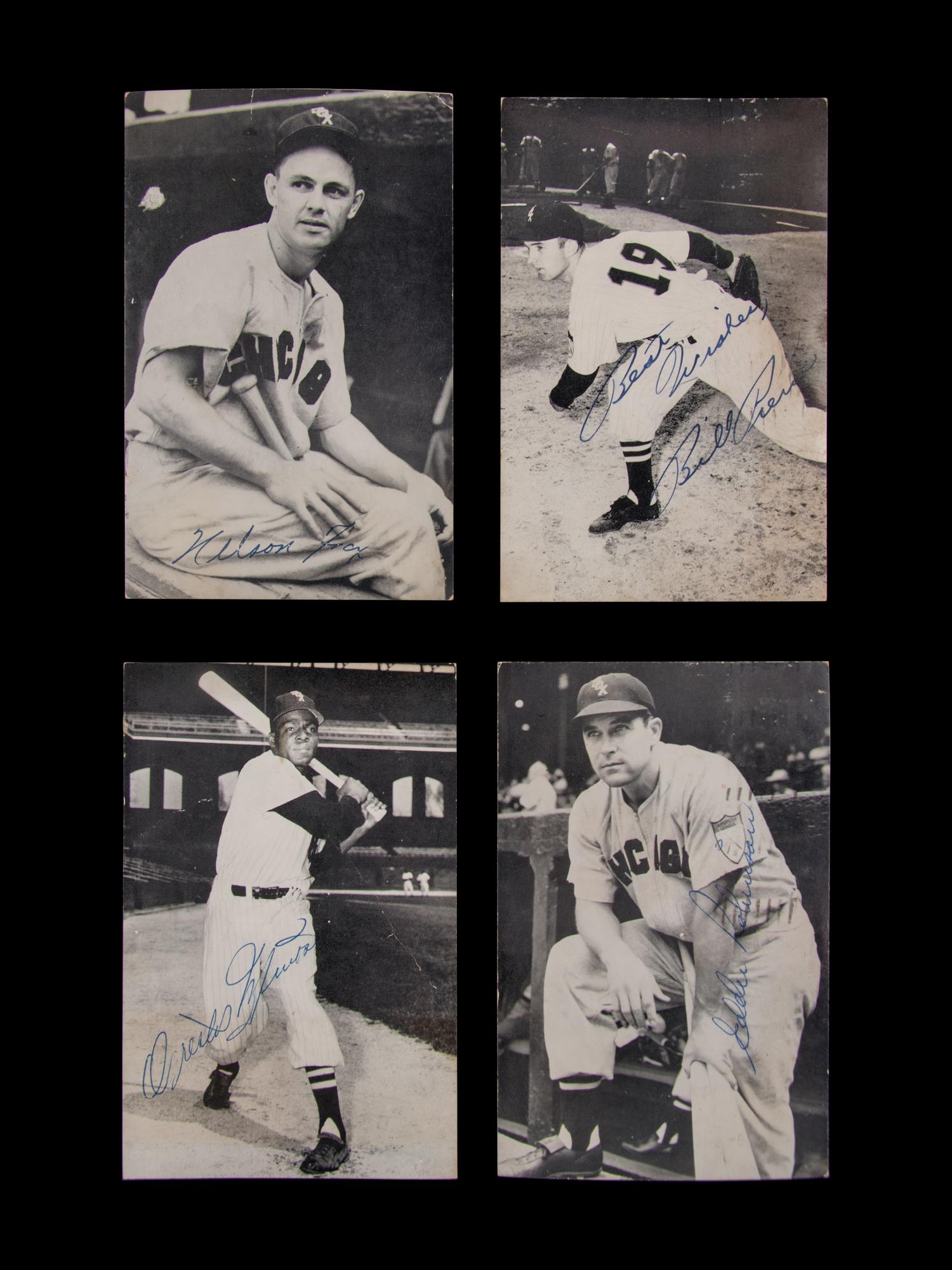 A Collection of 1950s Chicago White Sox Signed Autograph Postcards Including Nellie Fox