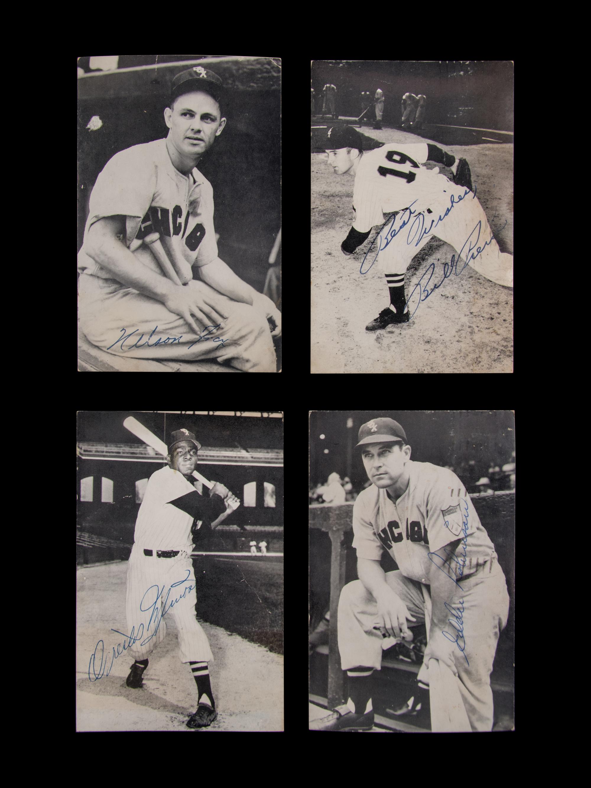 A Collection of 1950s Chicago White Sox Signed Autograph Postcards Including Nellie Fox