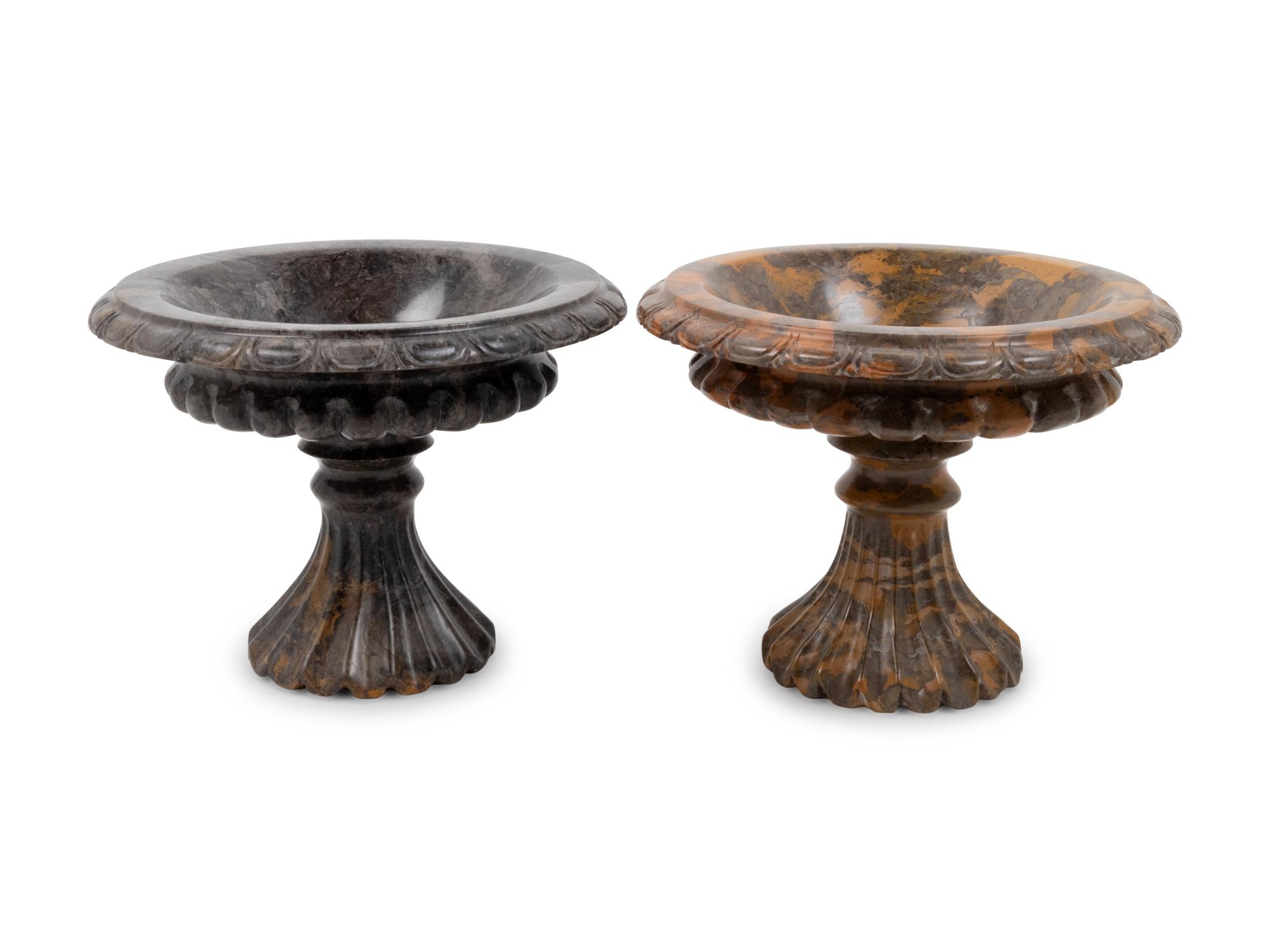 Two Italian Marble Tazze