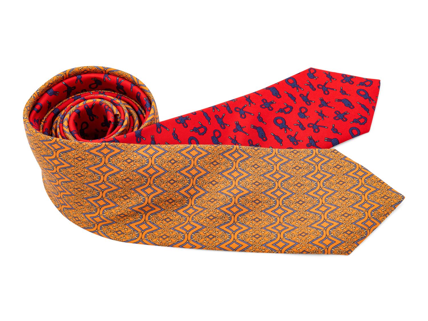 Pair of Hermes Silk Ties
