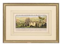 A Set of Eight English Architectural Engravings with Hand-Coloring