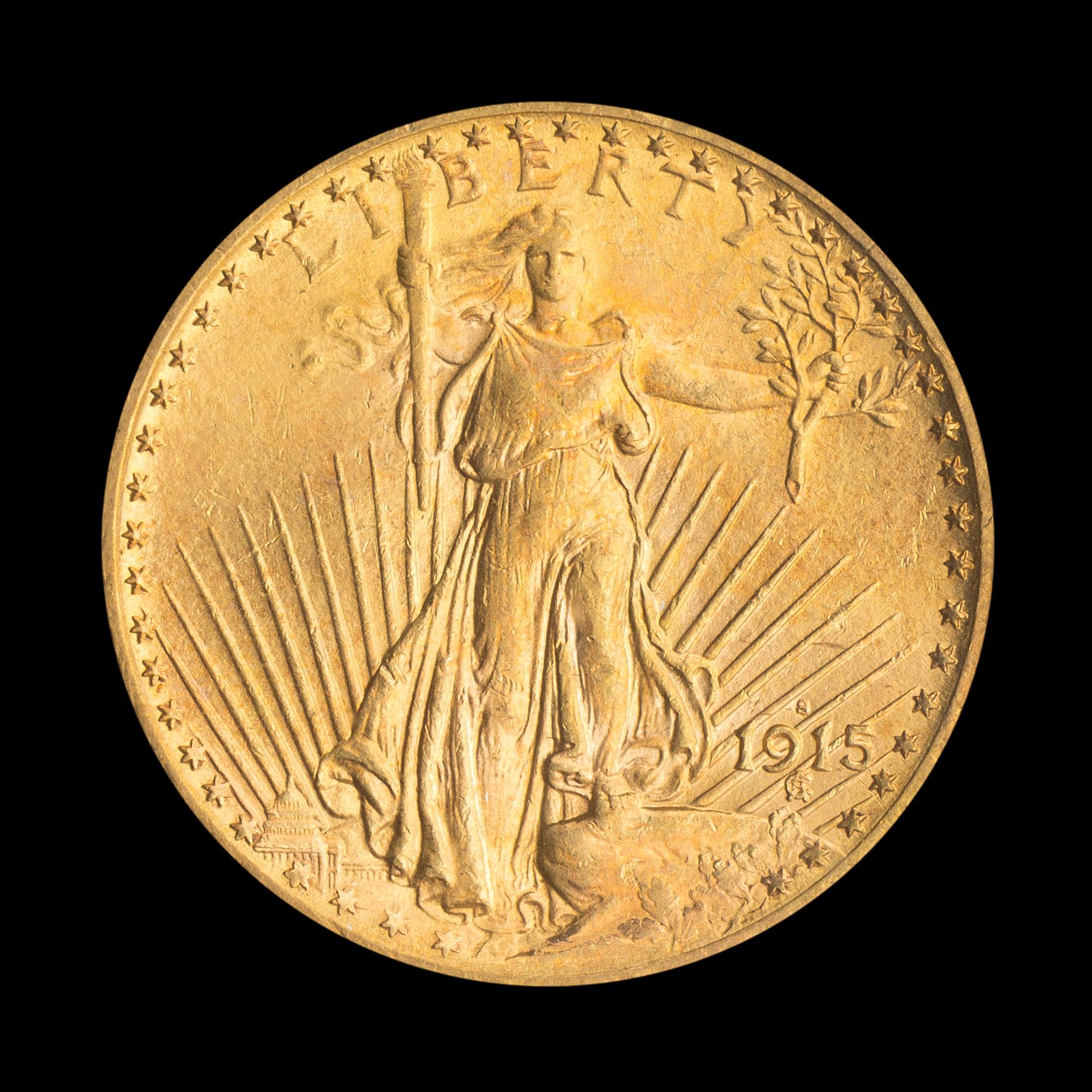 A United States 1915-S St. Gaudens $20 Gold Coin