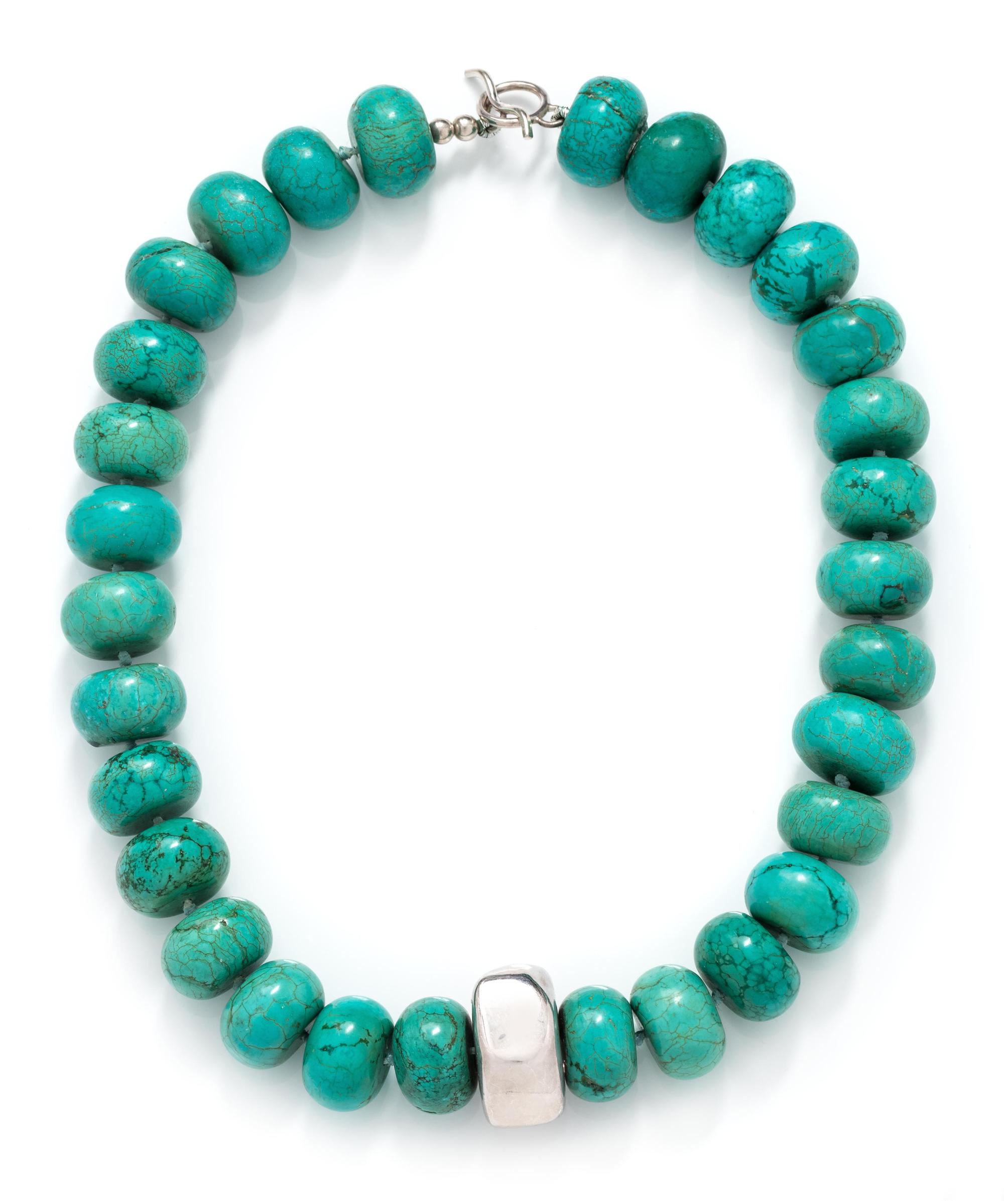 TURQUOISE AND STERLING SILVER NECKLACE