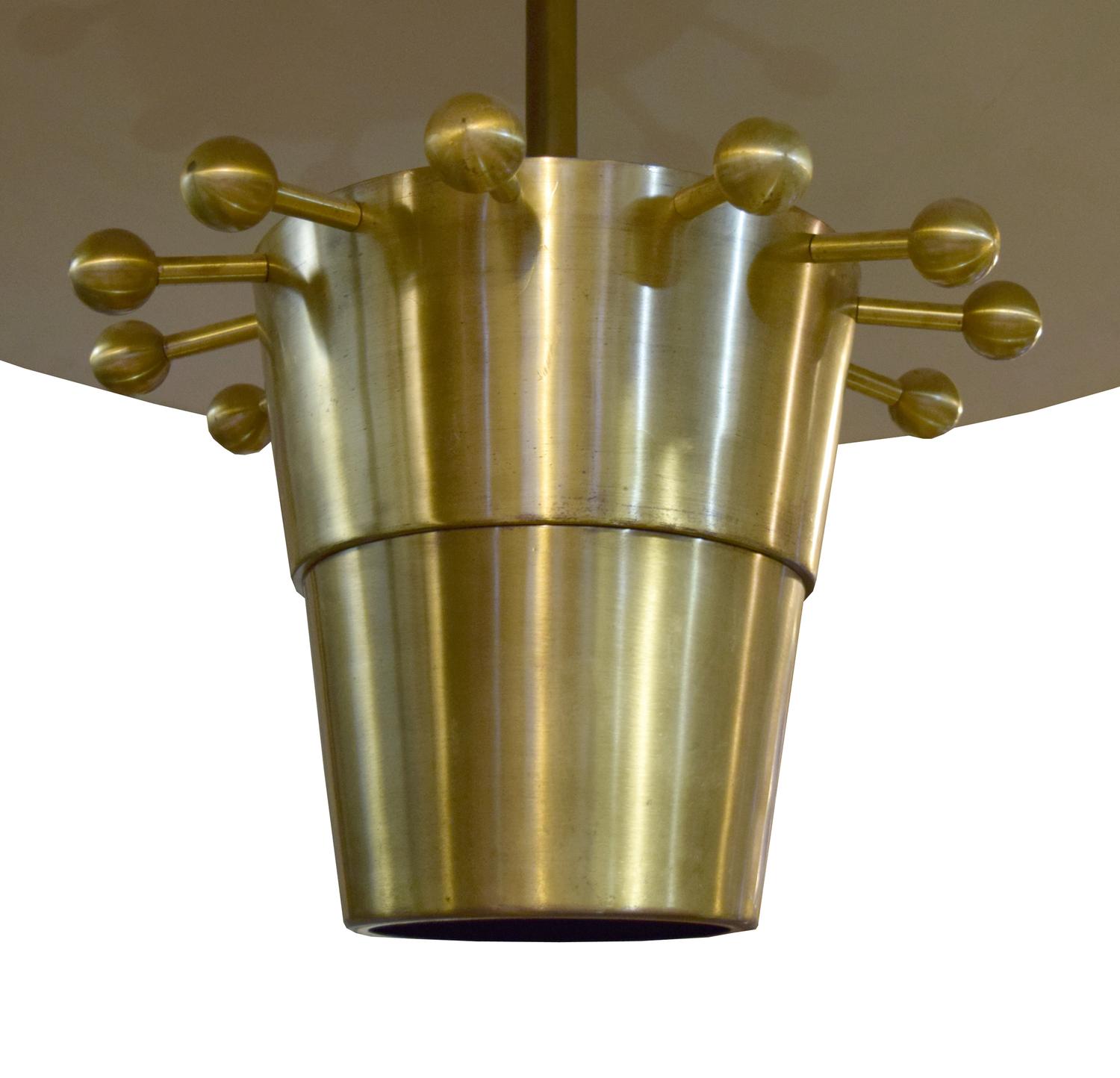 A Mid-Century Brass Chandelier 36" W x 36" D x 42" H — France, Mid-20th Century