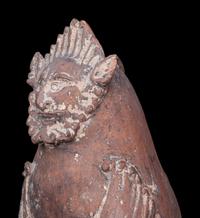 Four Chinese Pottery Tomb Figures and A Pottery Handled Cup, Erbei