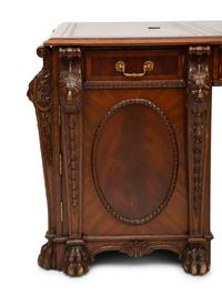 A George III Style Flame Mahogany Partners Desk