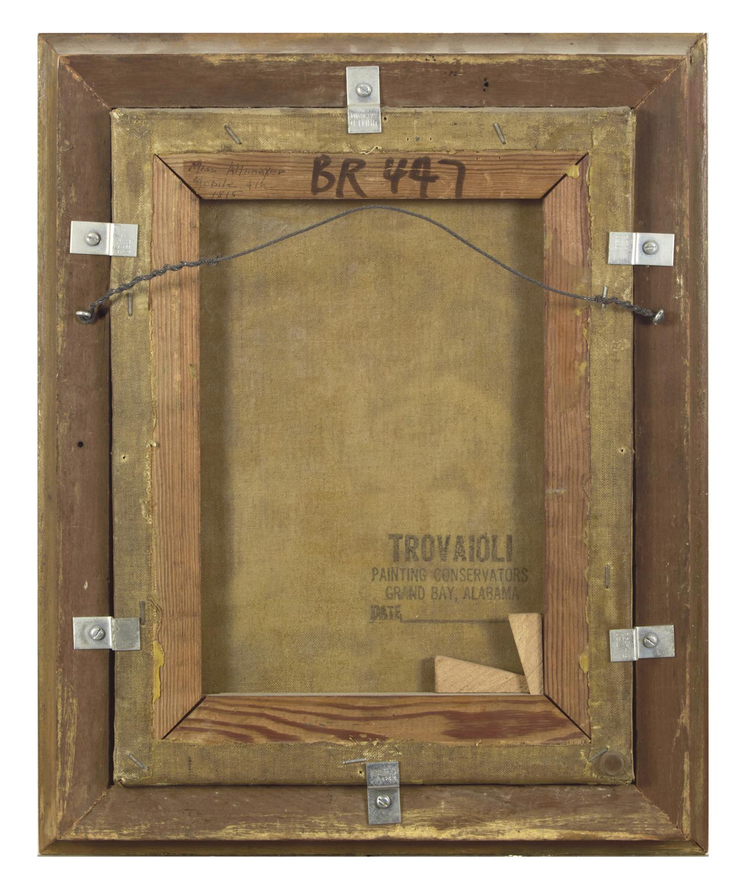 American School 19th Century, Portrait of a Young Lady Identified as Miss Altmayer of Mobile, AL , Circa 1815