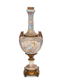A Sèvres Style Gilt Bronze Mounted Painted Porcelain Vase