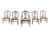 A Set of Five George III Style Mahogany Dining Chairs