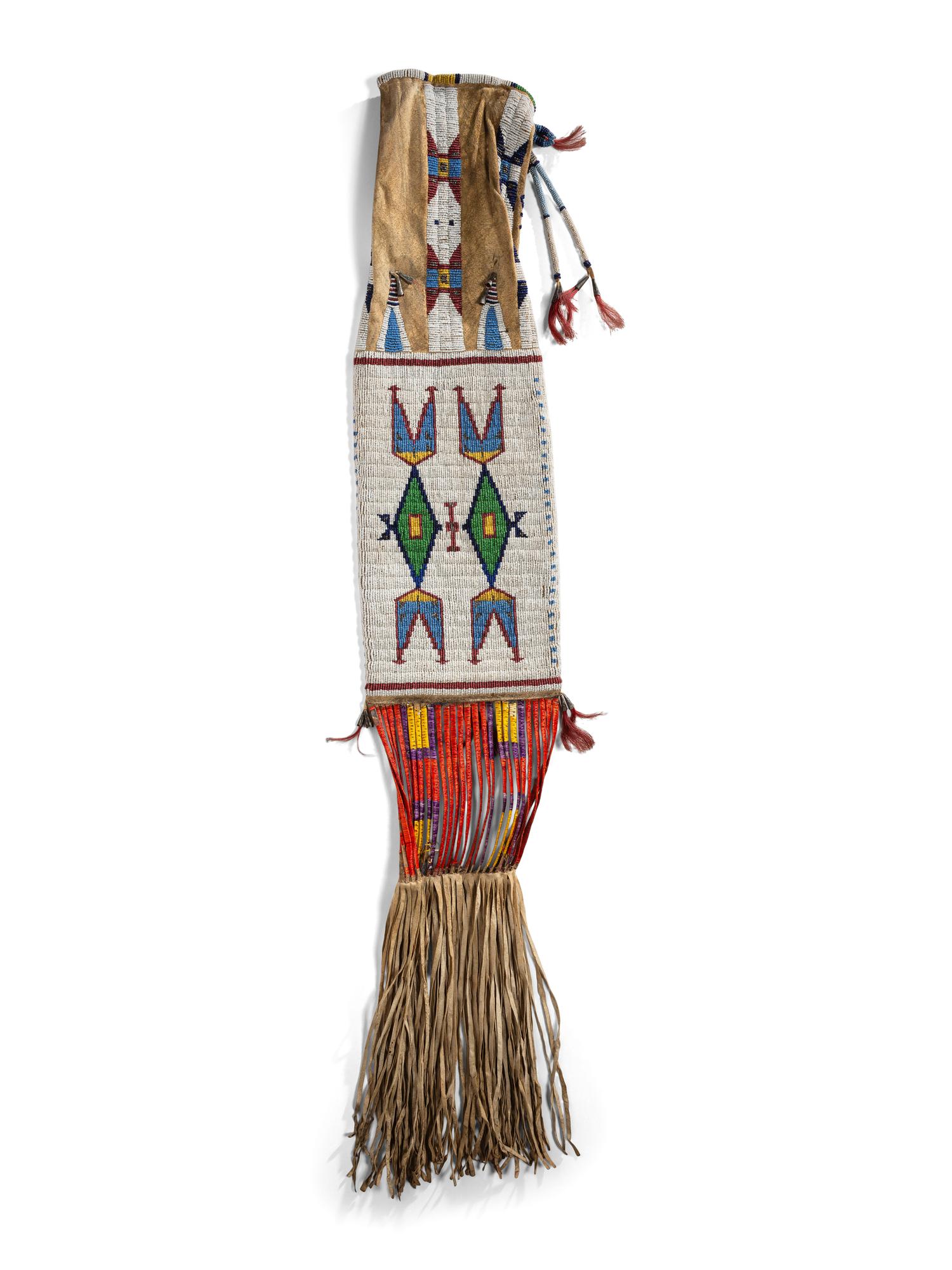 Sioux Beaded Hide Tobacco Bag, with Pocket