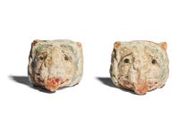 Two South Italian Terracotta Lion Heads