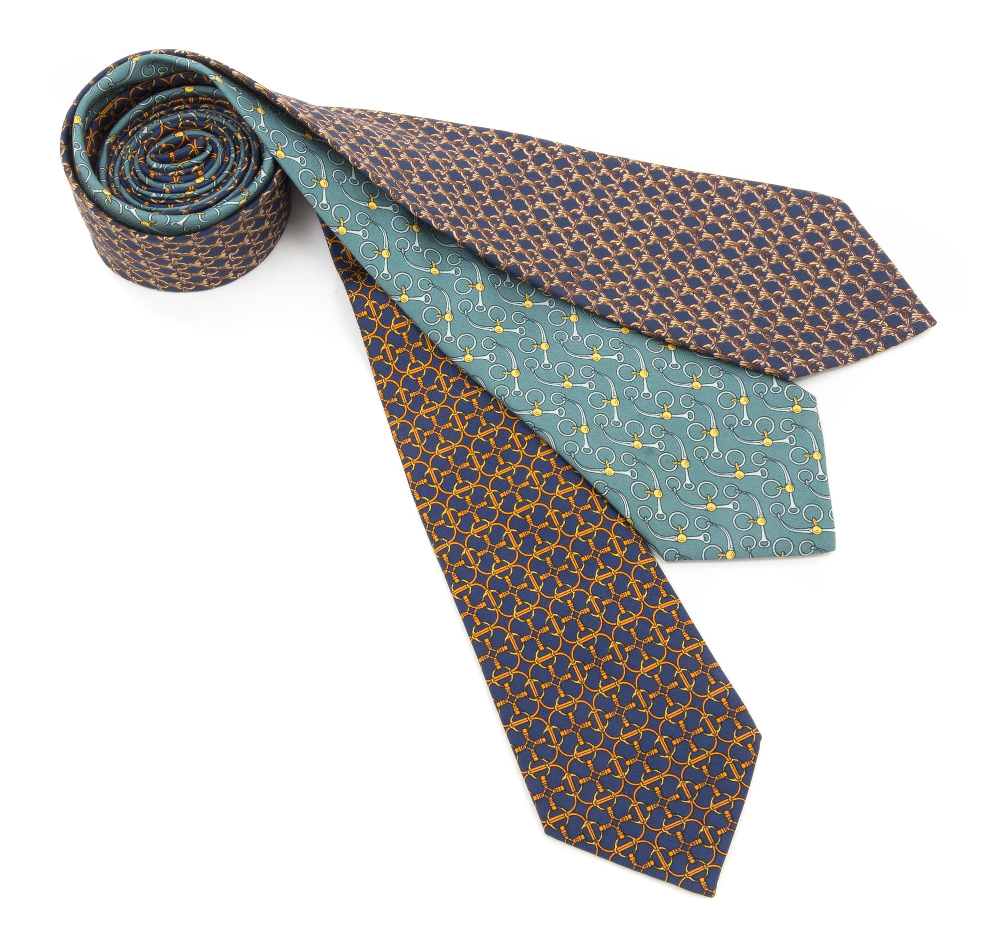 A Collection of Three Hermes Ties,