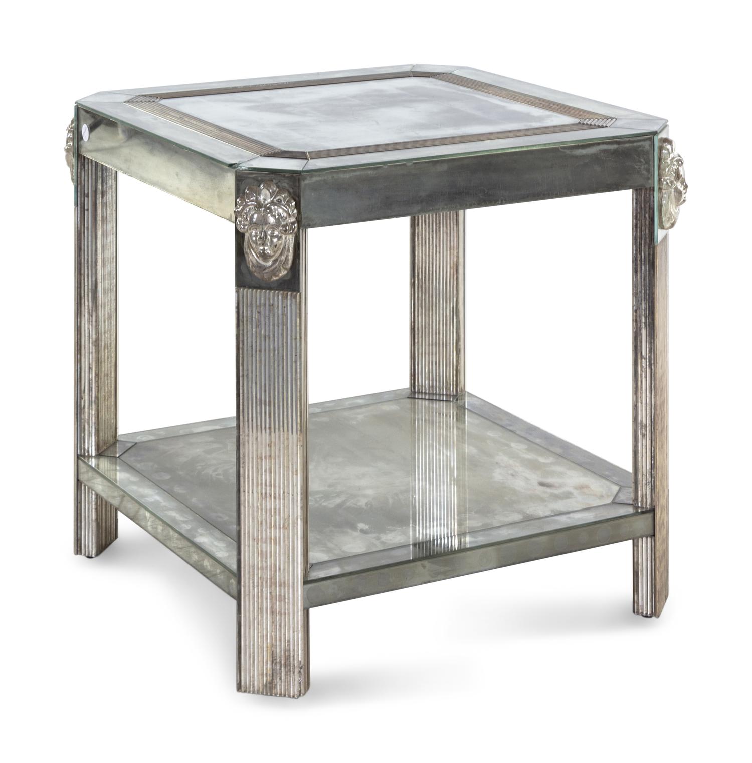 Beveled Mirrored End Table