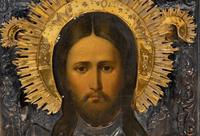 A Russian Parcel-Gilt Silver Oklad Icon