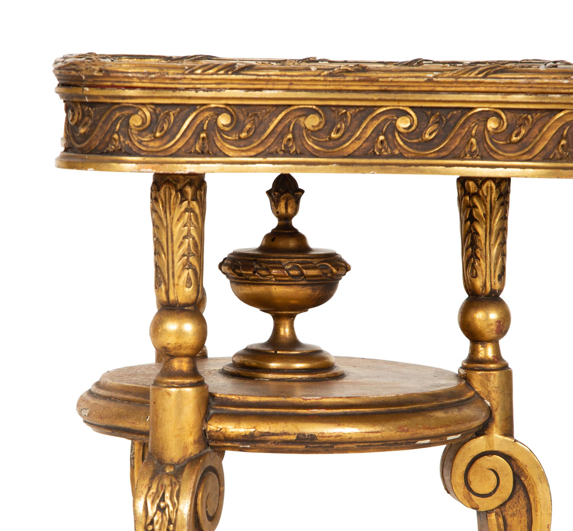 A Louis XV Style Giltwood Vitrine Table