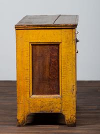 A Country Chrome and Grain Paint Decorated Dry Sink