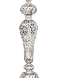 A Pair of Tiffany and Co. Silver Five-Light Candelabra