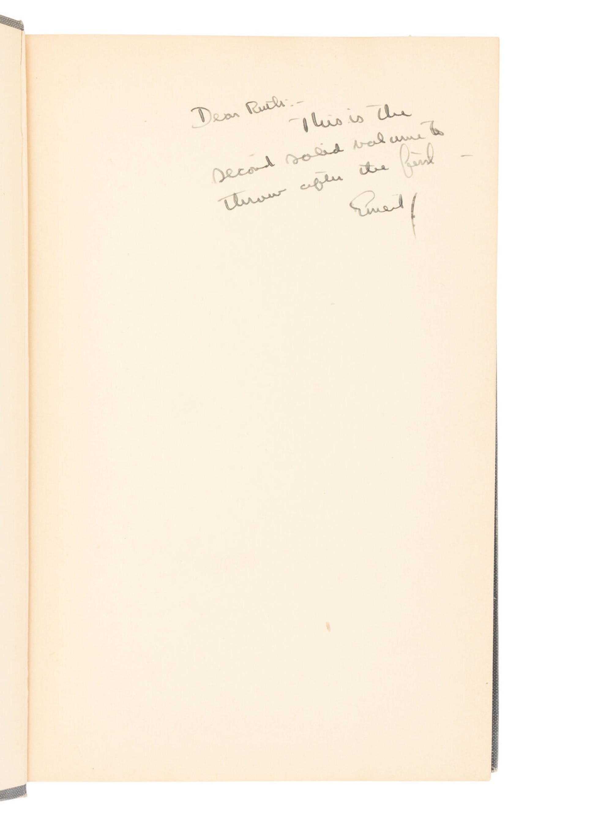 [HEMINGWAY, Ernest (1899-1961)]. BLUNT, Wilfrid Scawen (1901-1987). My Diaries: Being a Personal Narrative of Events 1888-1914. New York: Alfred A. Knopf, 1923.