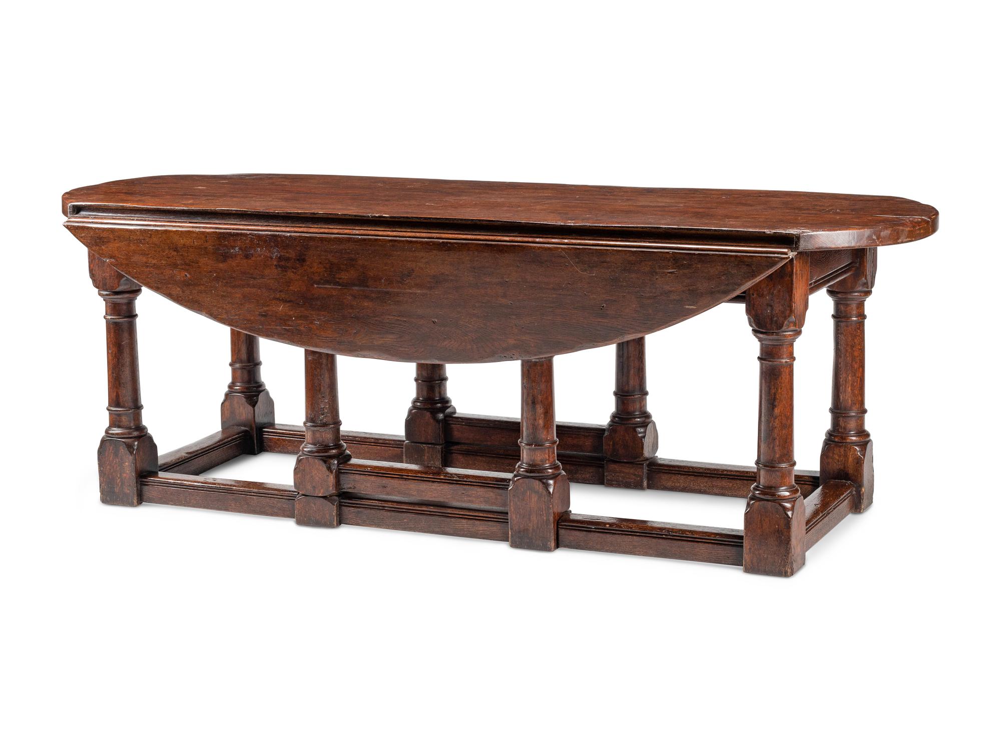 A William and Mary Oak Drop-Leaf Table