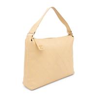 Chanel, Beige Topstitched Leather Bag