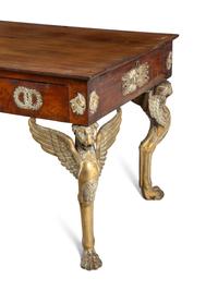 An Empire Gilt Bronze Mounted Mahogany Bureau Plat