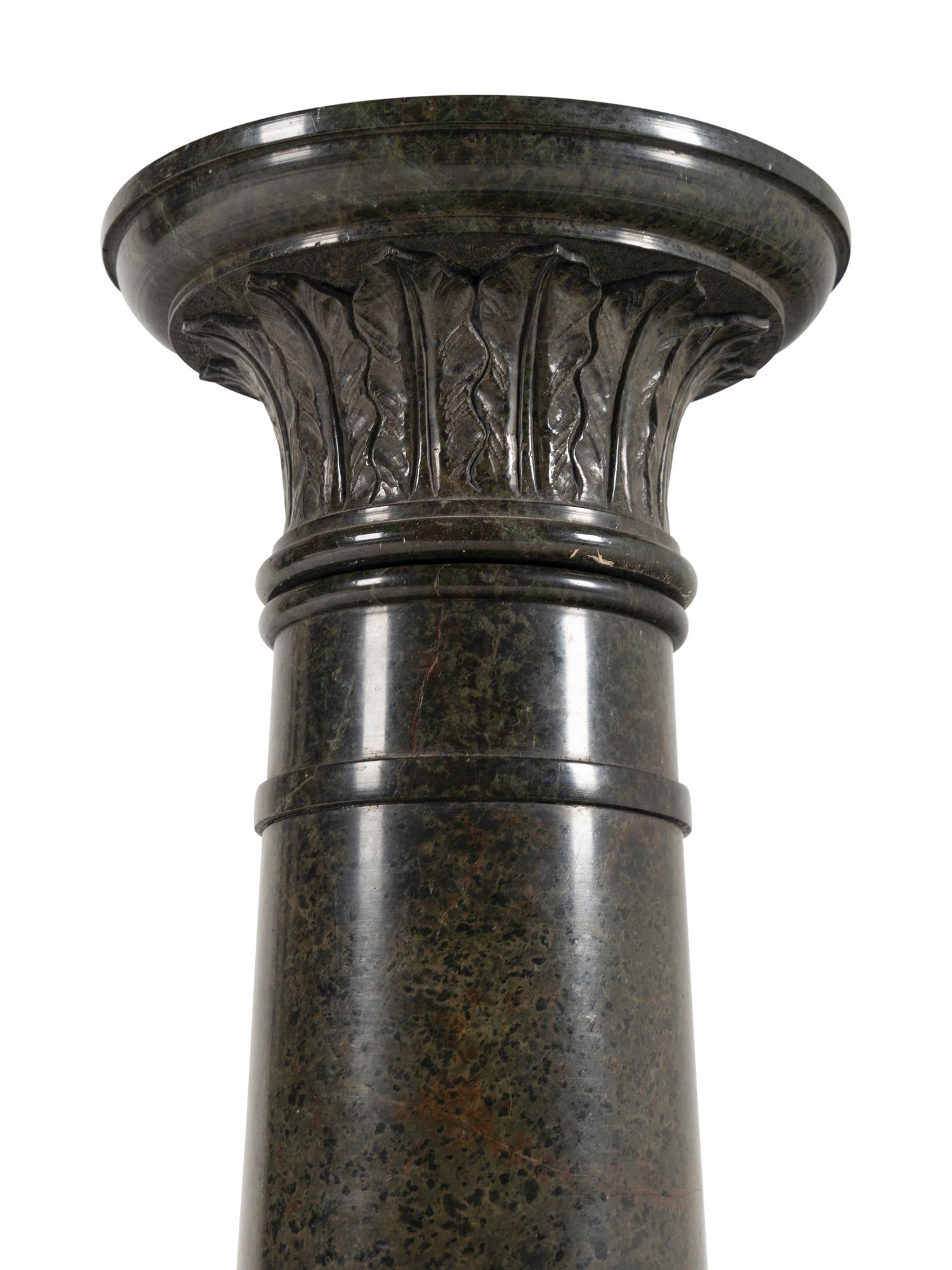 A Continental Carved Marble Pedestal