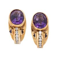 NIVA, AMETHYST AND DIAMOND EARRINGS