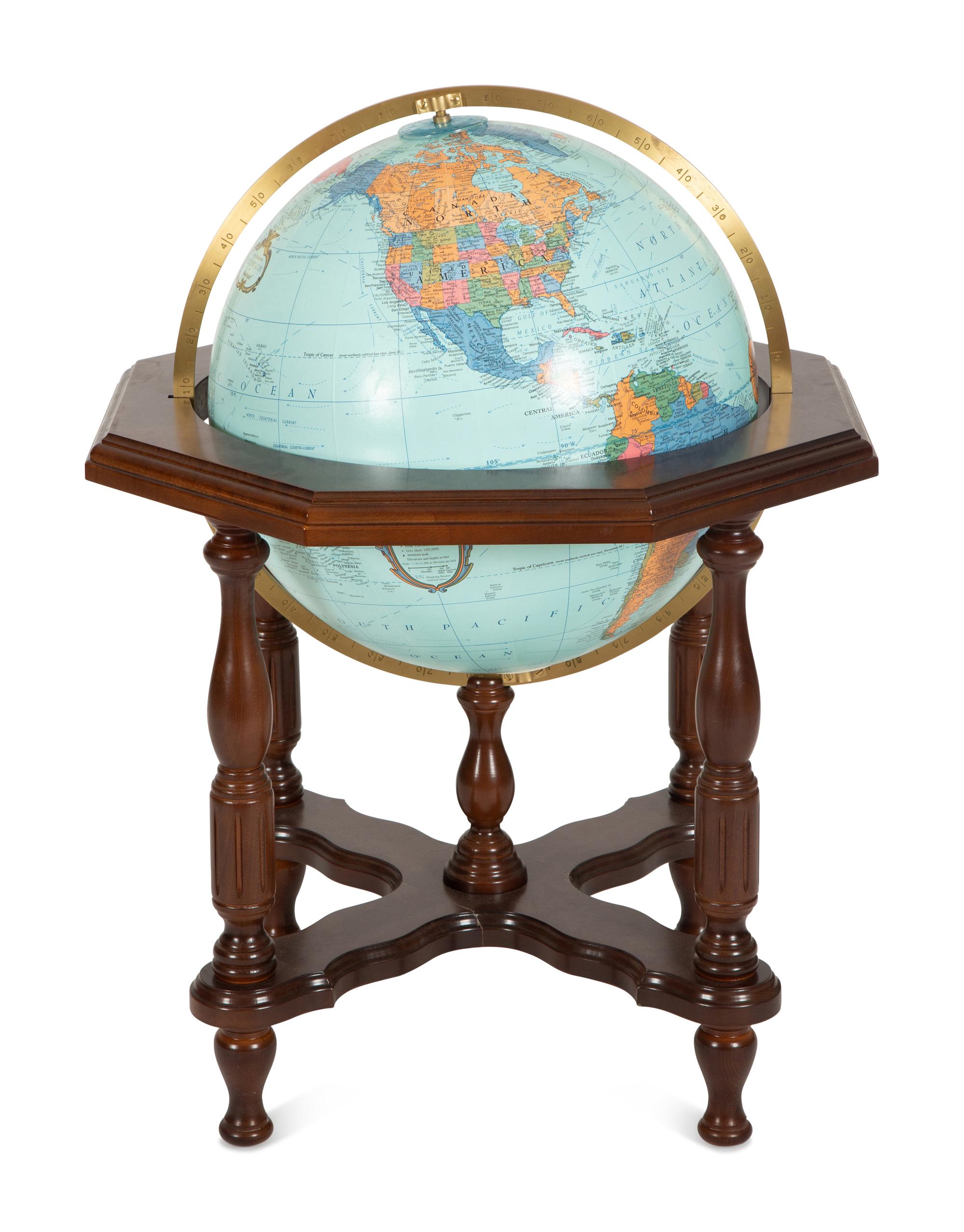 A Terrestrial Globe in a MahoganyStand