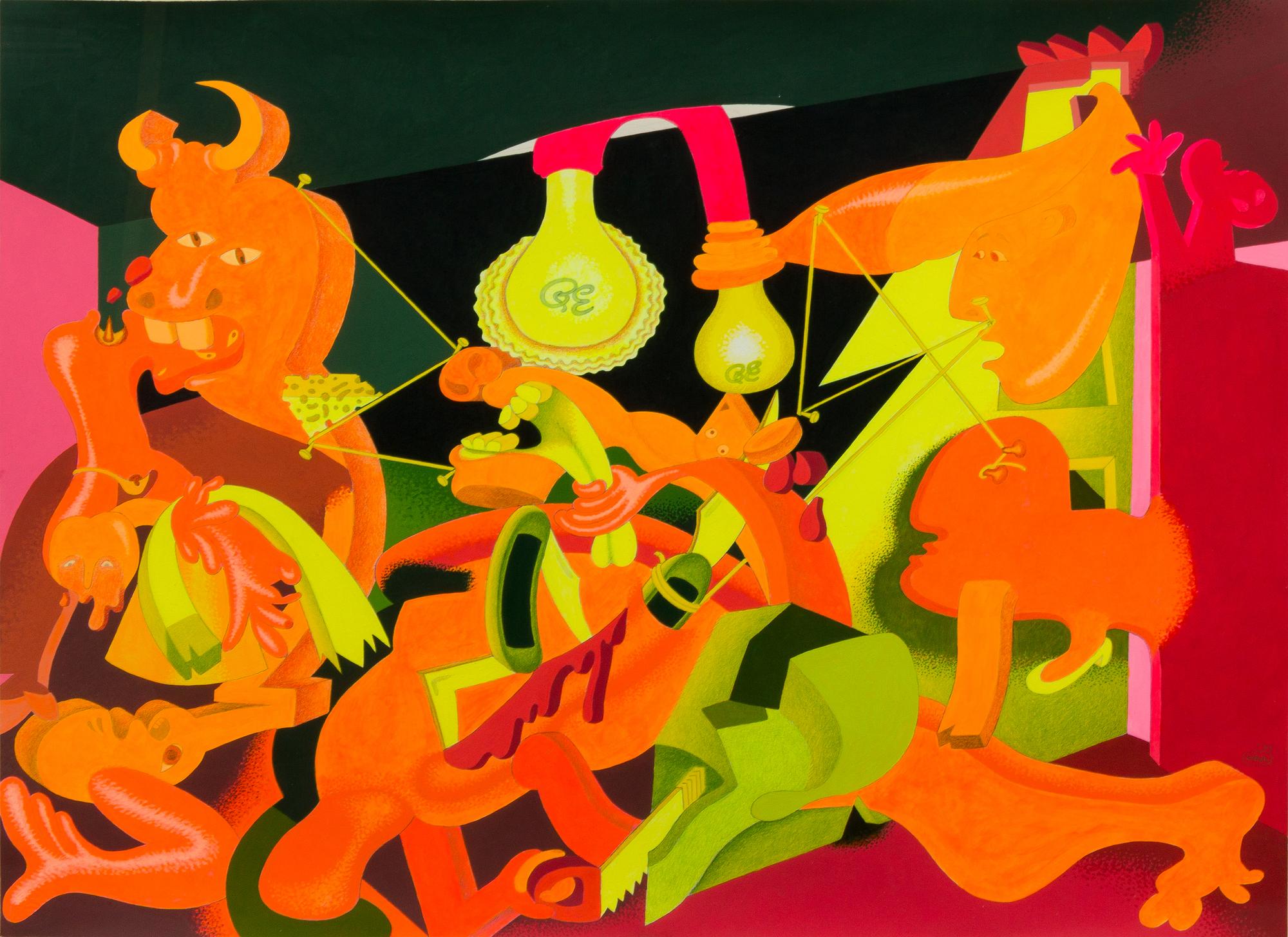 Peter Saul, (American, b. 1934), Guernica (Orange), 1977