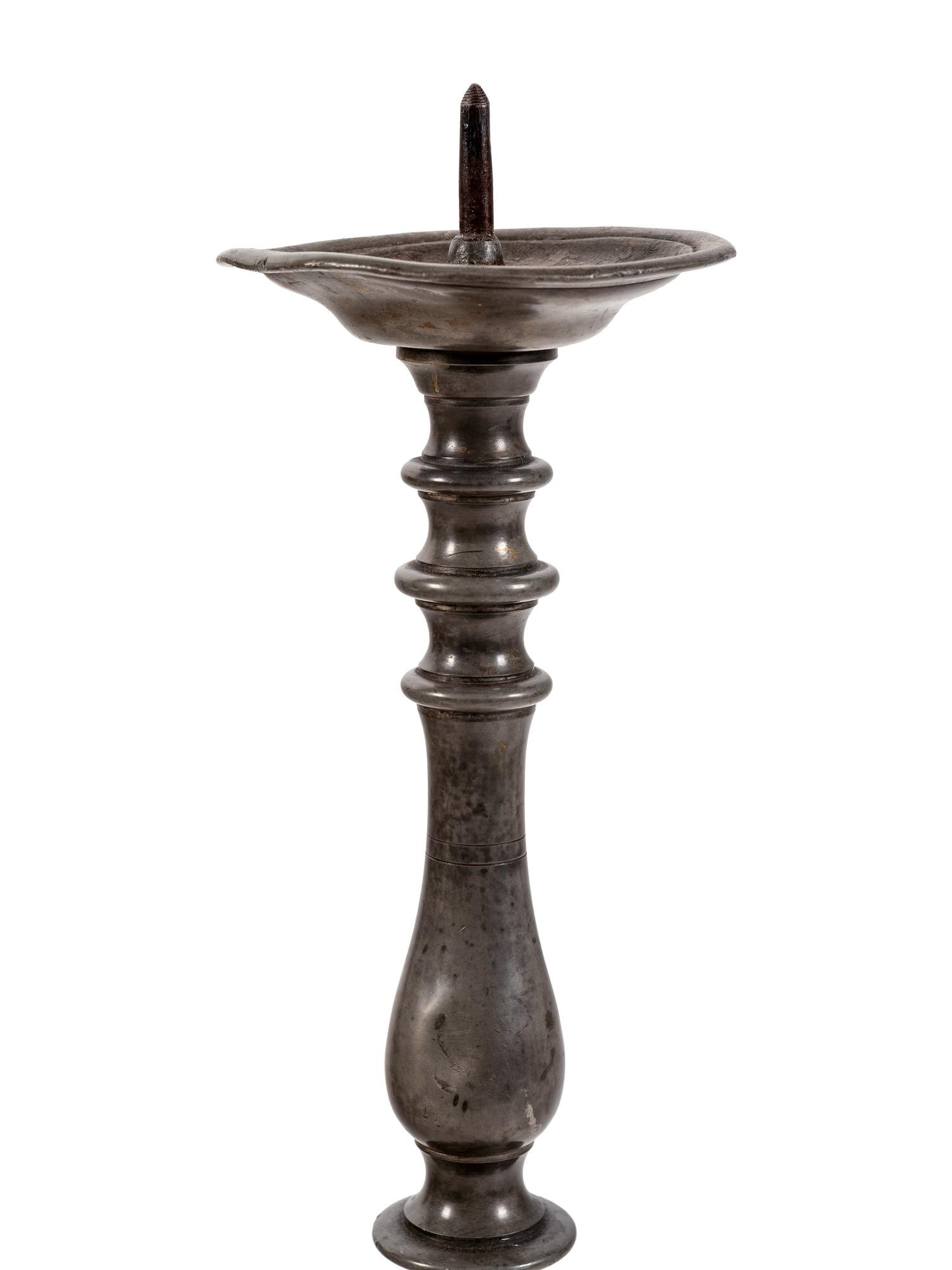 A Continental Pewter Pricket Stick