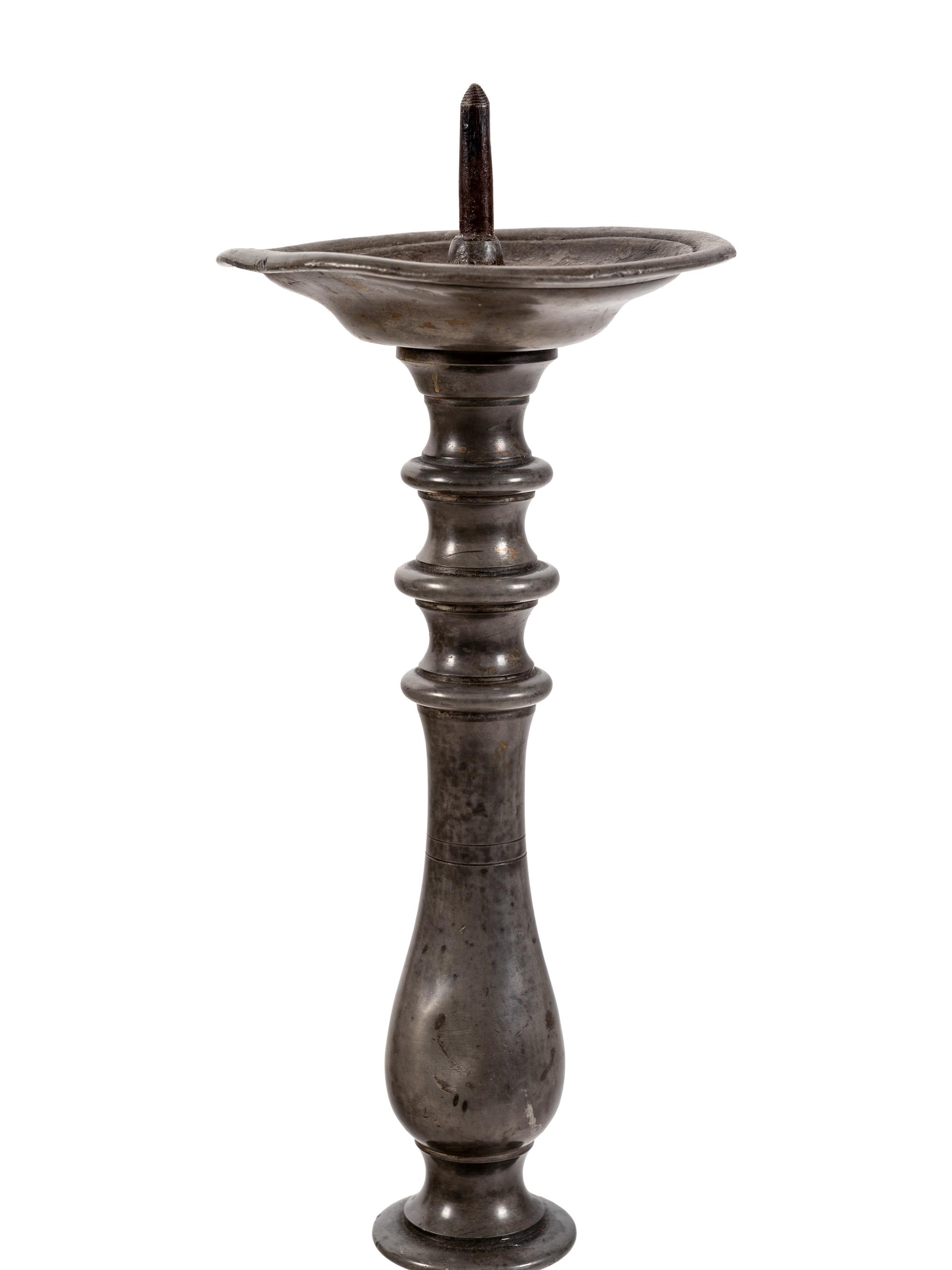 A Continental Pewter Pricket Stick