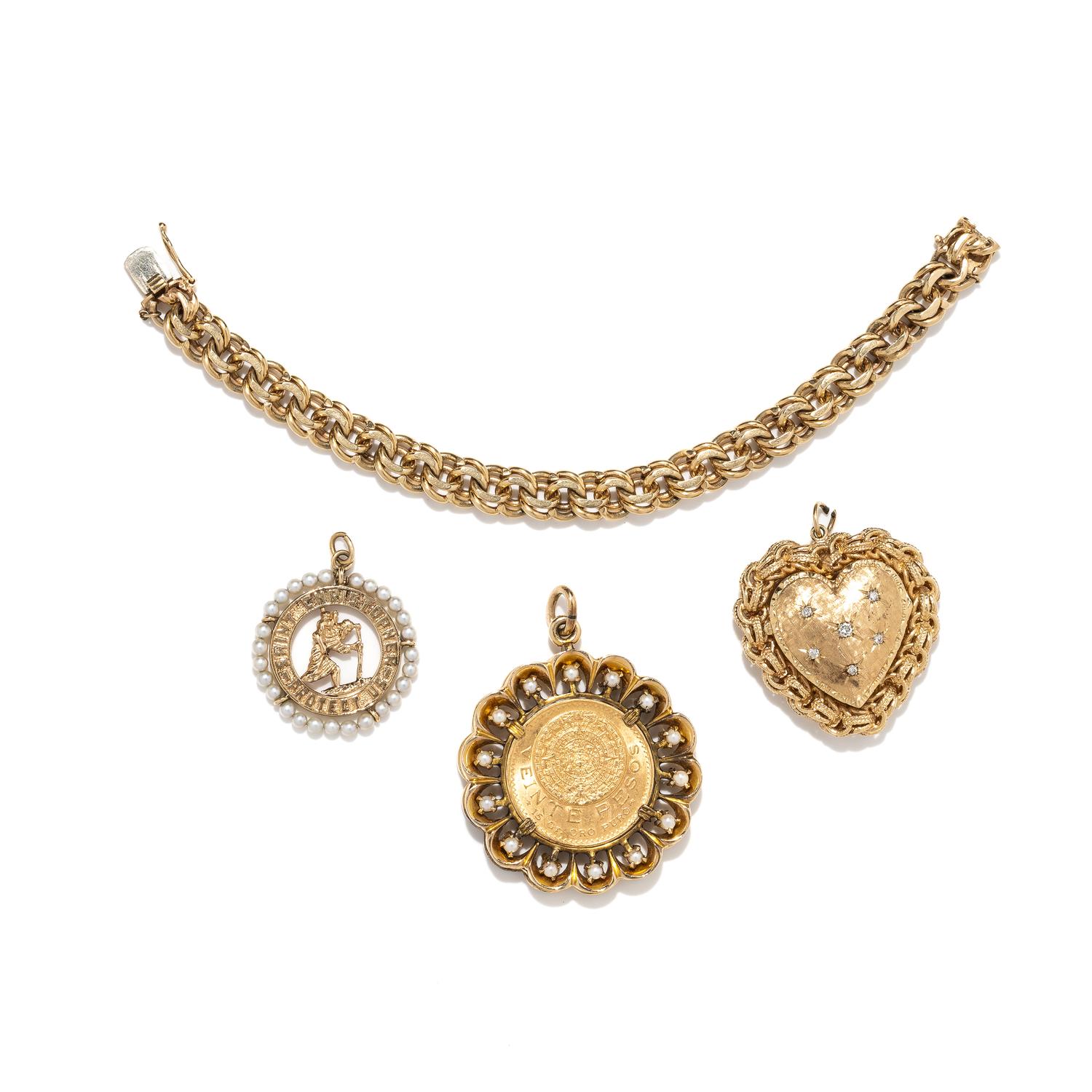 YELLOW GOLD BRACELET WITH CHARMS
